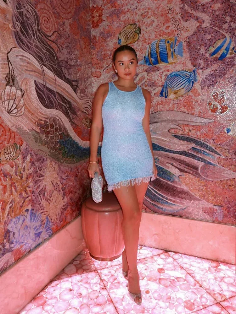 Variant image for Women's Mini Cocktail Dress | Sparkly Sequined Party Wear-5