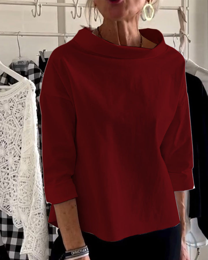 Variant image for Women's Elegant Blouse | Versatile High Collar Design-37