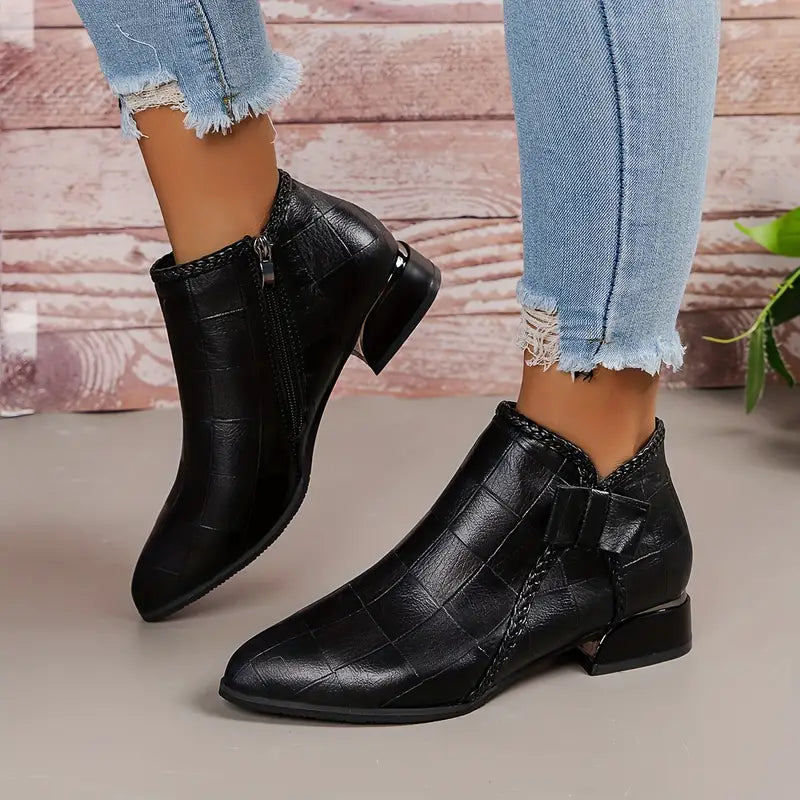 Ankle Boots with Low Heel and Clean Silhouette for Women