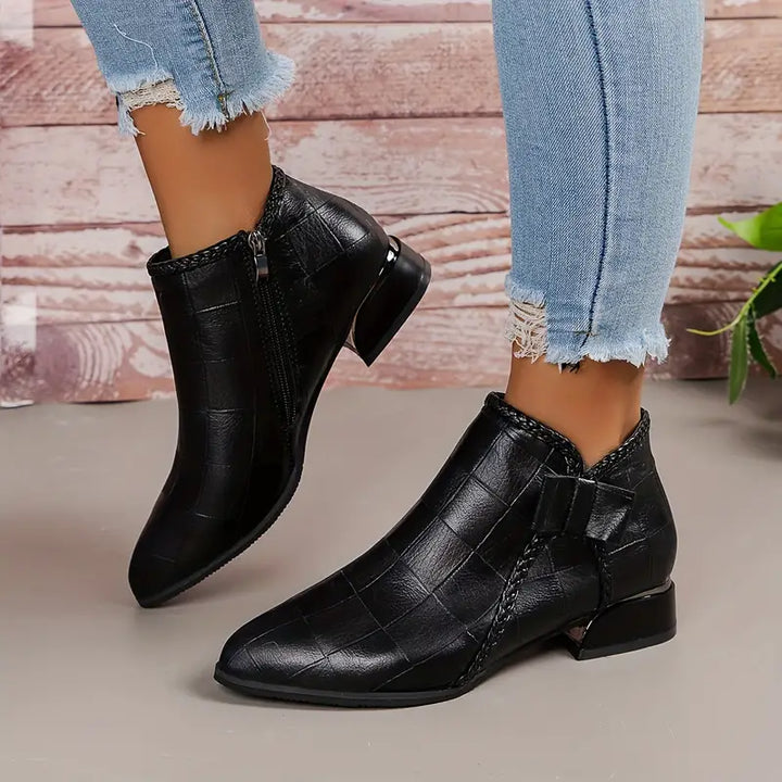 Ankle Boots with Low Heel and Clean Silhouette for Women