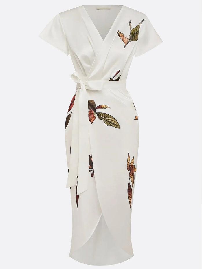 Women's Wrap Style Midi Dress