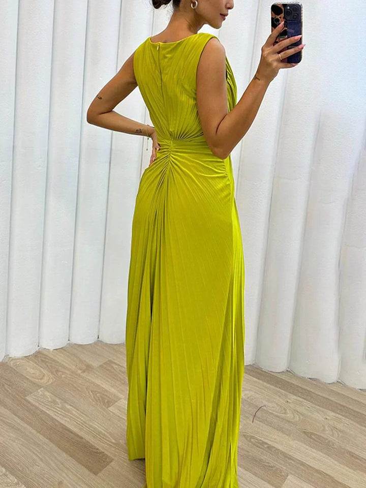 Women's Pleated Formal Wedding Maxi Dress