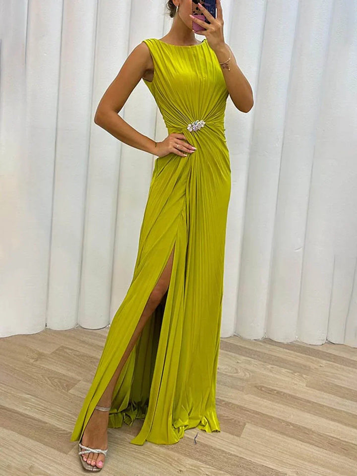 Women's Pleated Formal Wedding Maxi Dress