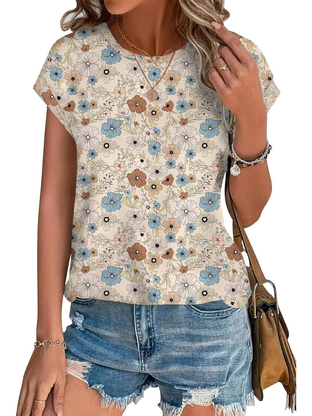 Women's Leaf Print Casual Top