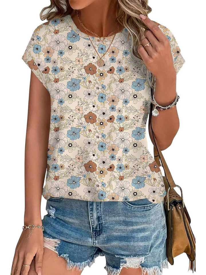 Women's Leaf Print Casual Top