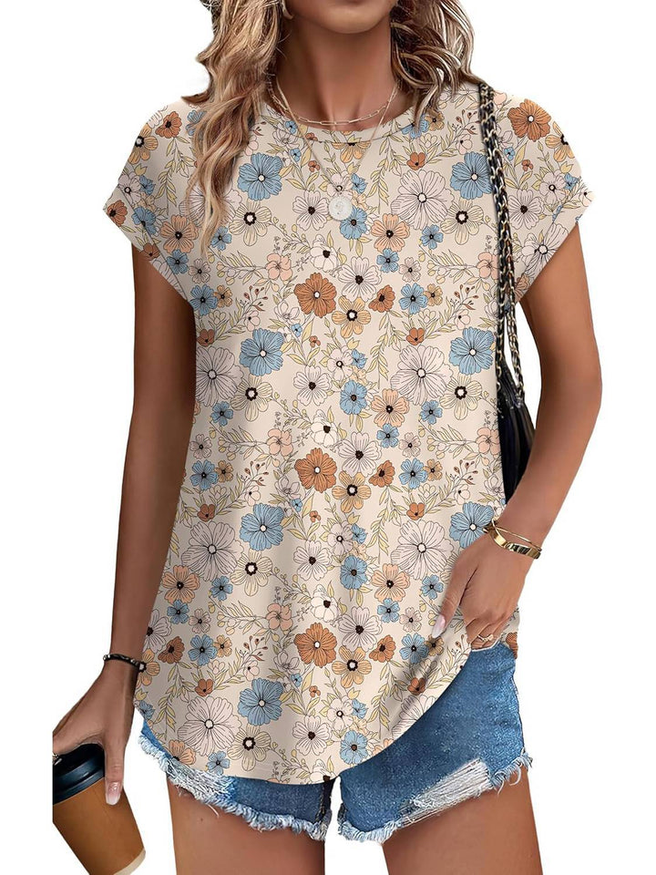 Women's Leaf Print Casual Top