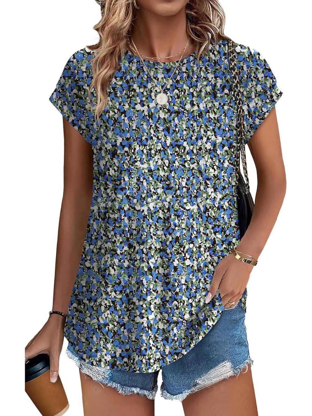 Women's Leaf Print Casual Top