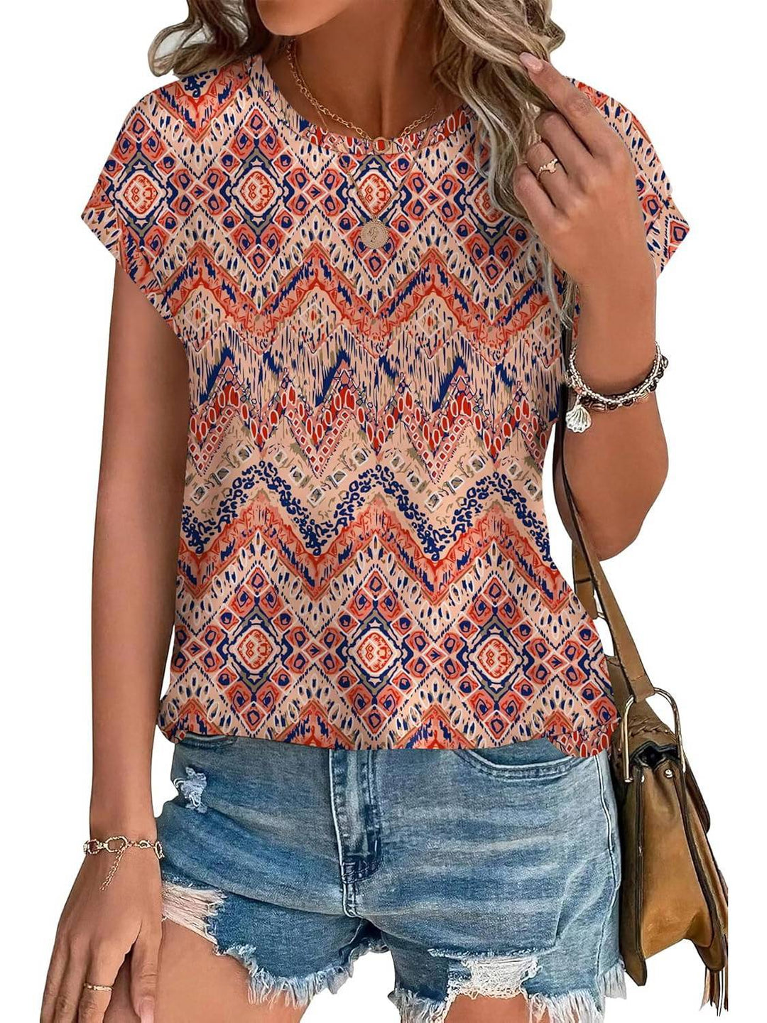 Women's Leaf Print Casual Top