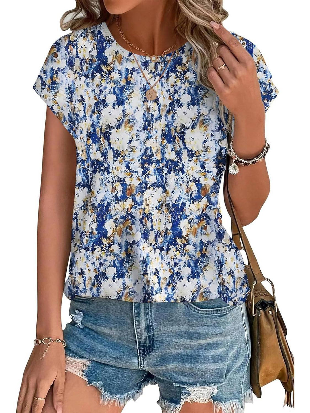 Women's Leaf Print Casual Top