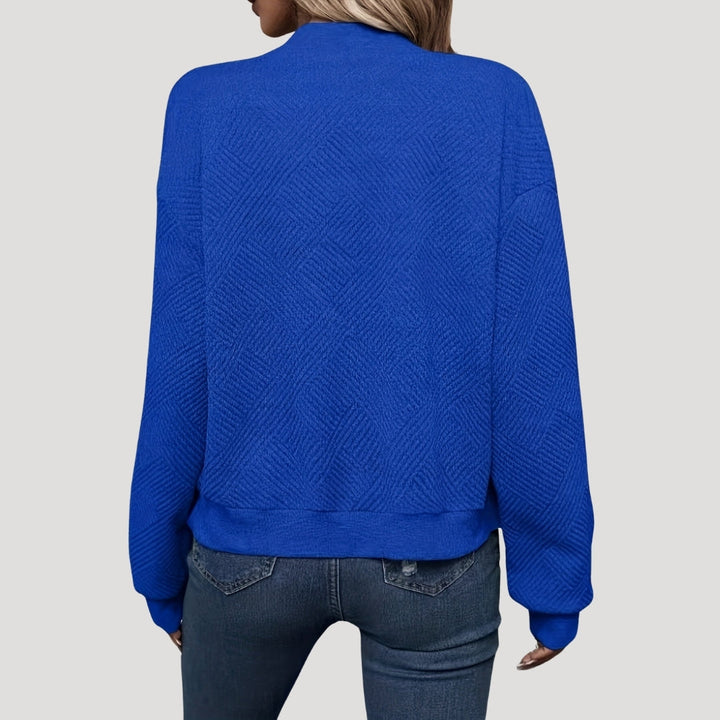 Lightweight Bomber Jacket with Textured Zip Front for Women