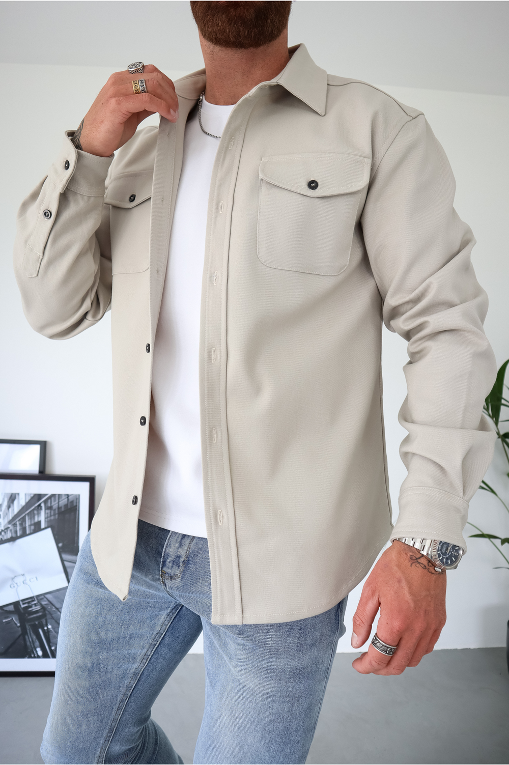 Ethan | Men's Overshirt Jacket Button Up Long Sleeve