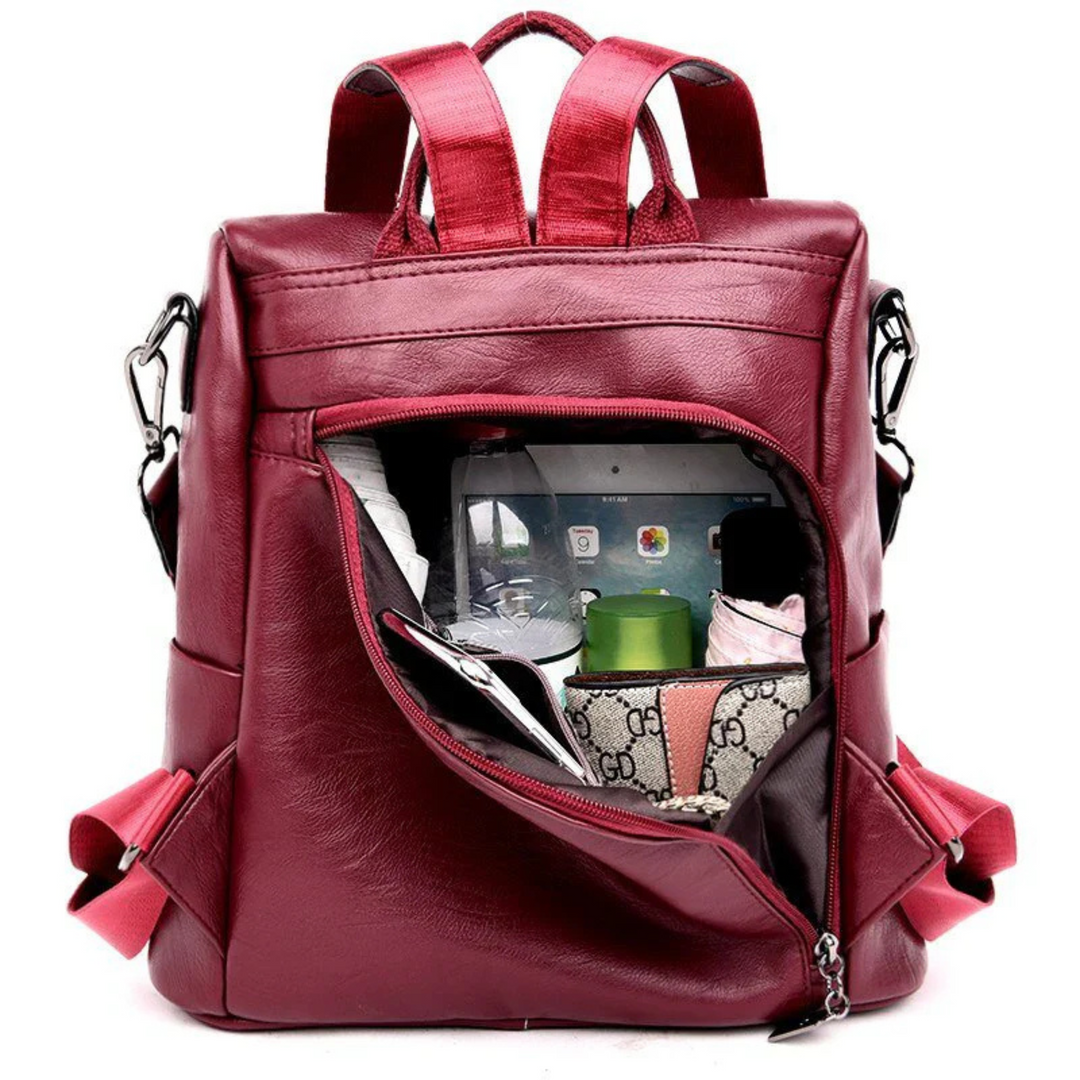 Women’s Anti-Theft Leather Backpack | Secure and Stylish Travel Bag