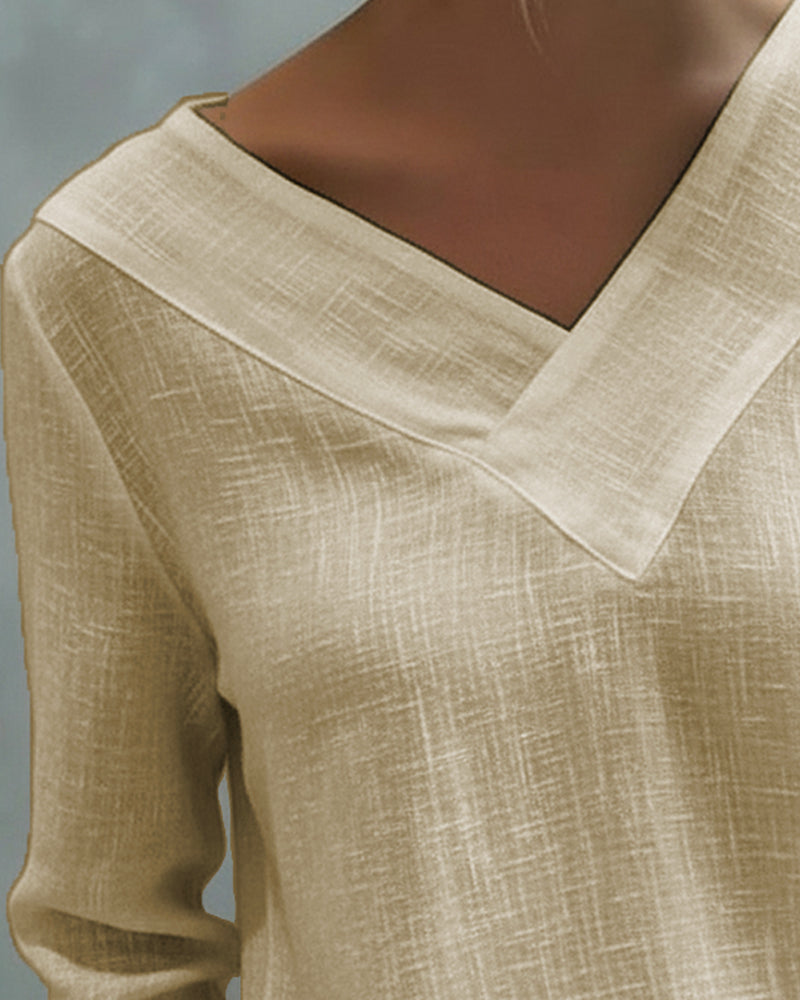 Women's Asymmetric V-Neck Top