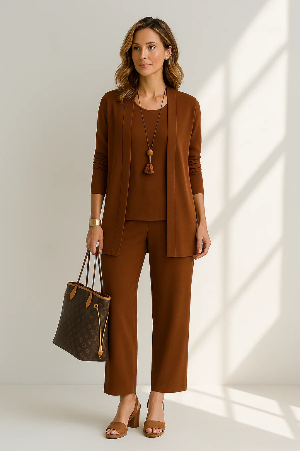 Florence | Women's Three Piece Set Cardigan and Wide Leg Trousers
