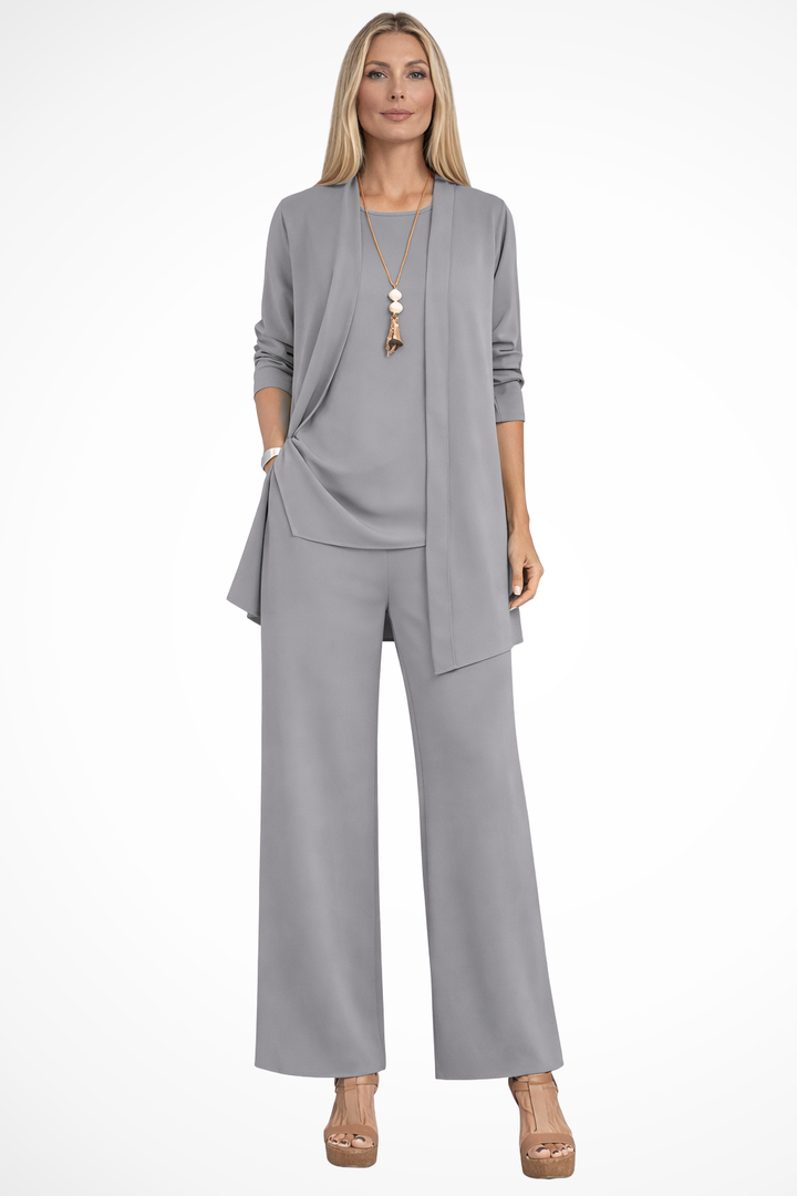 Florence | Women's Three Piece Set Cardigan and Wide Leg Trousers