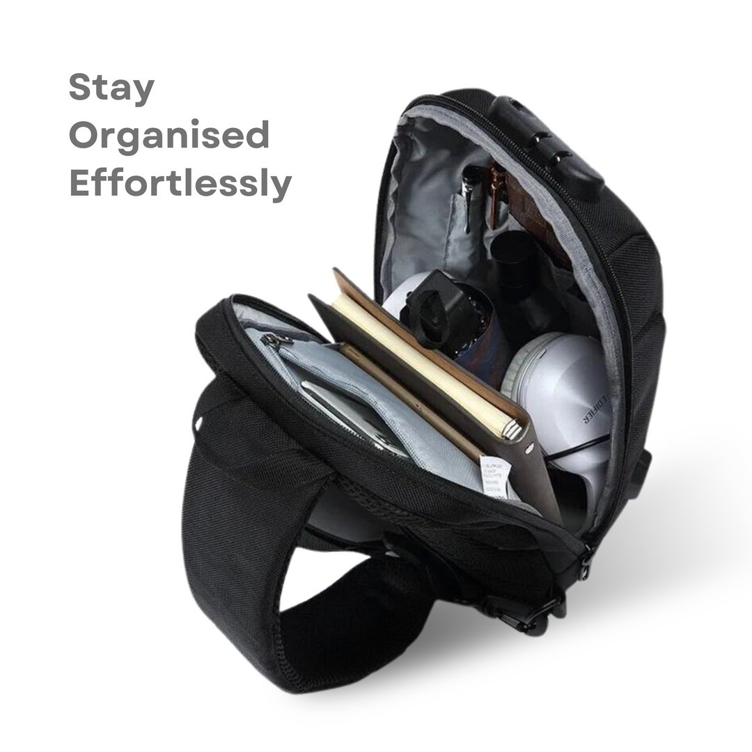 Anti-Theft Crossbody Sling Bag | USB Charging and RFID Protection
