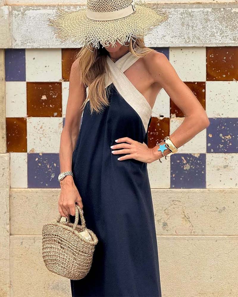 Breathable Comfortable Crossed Maxi Dress