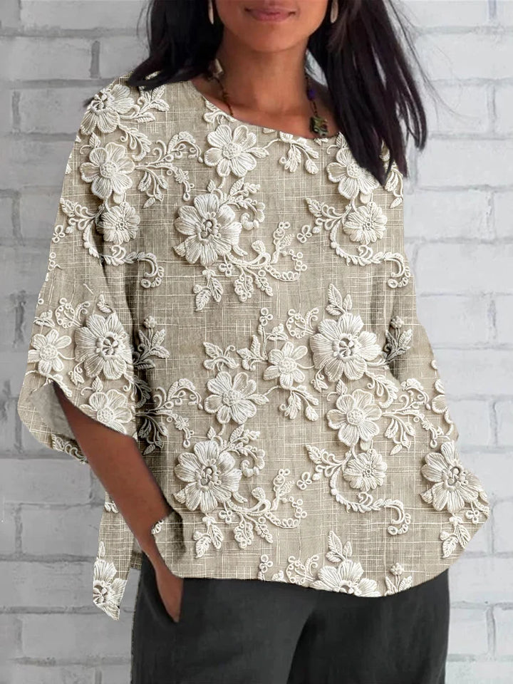 Women's Vintage Floral Blouse
