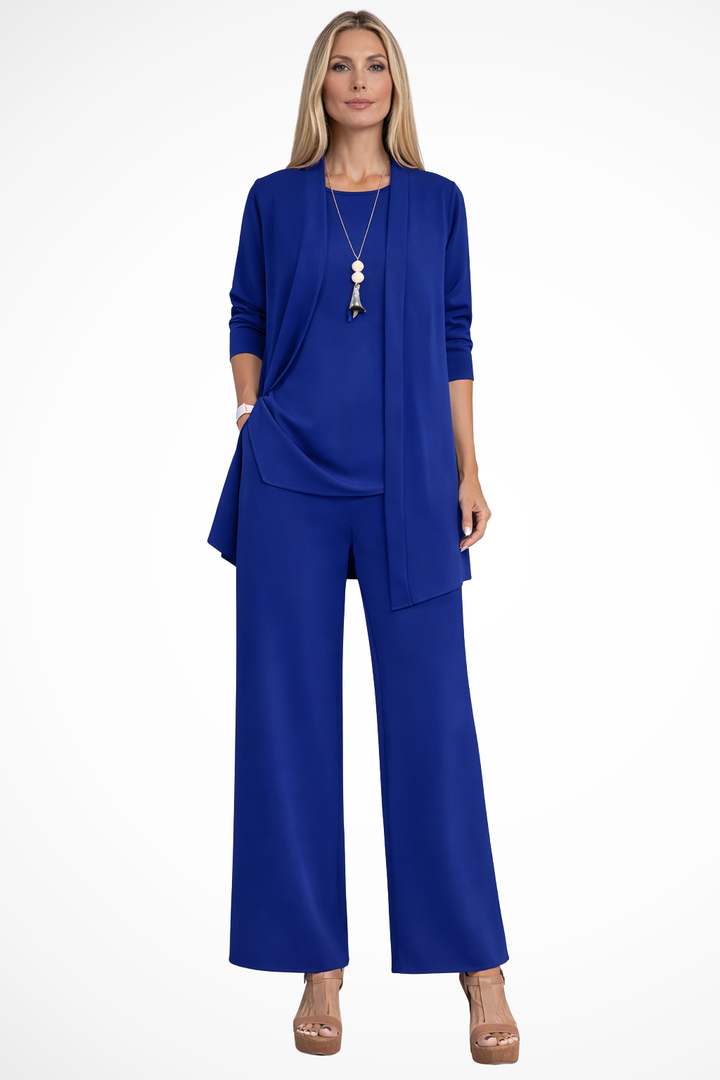 Florence | Women's Three Piece Set Cardigan and Wide Leg Trousers