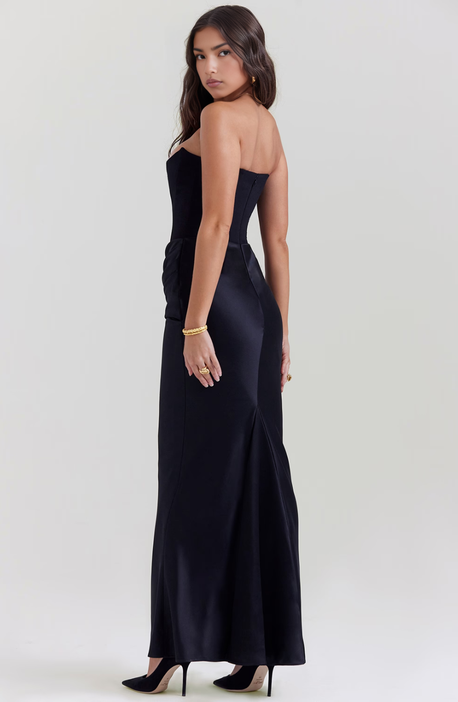 Women's Strapless Lace Wedding Maxi Dress