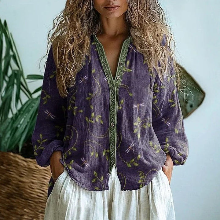 Women's Nature Print Relaxed Blouse