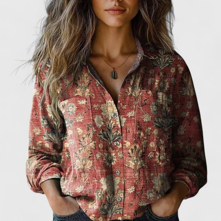 Women's Vintage Floral Button Down Shirt