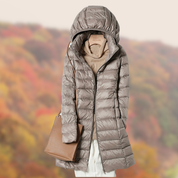 Hooded Transitional Jacket with Slim Silhouette for Women