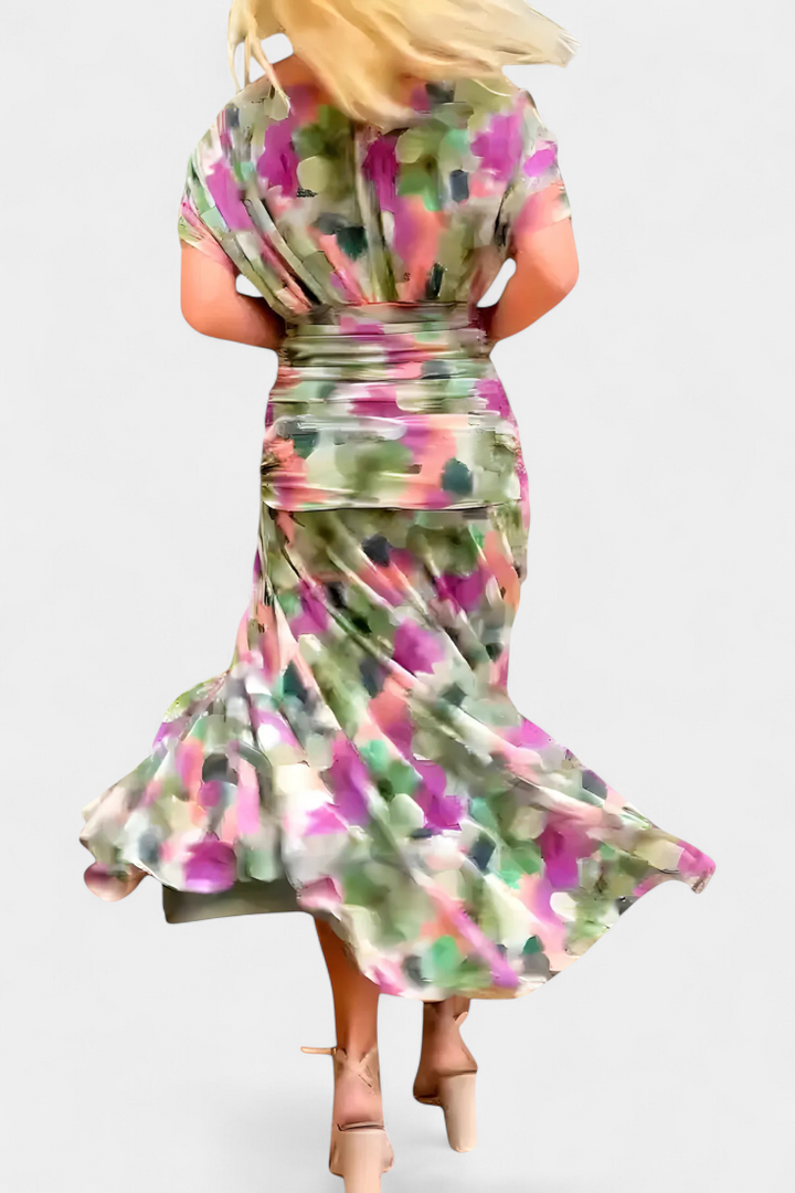 Women's Floral V-Neck Maxi Dress