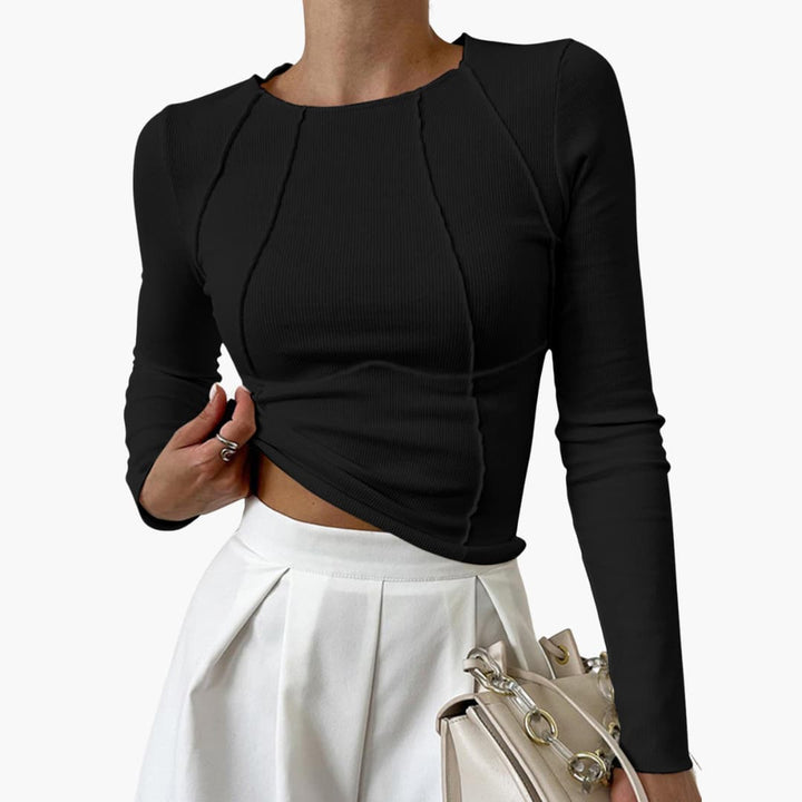 Women's Seam Detail Long Sleeve Top