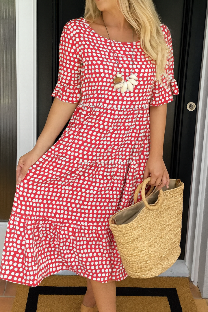 Women's Relaxed Short Sleeve Midi Dress