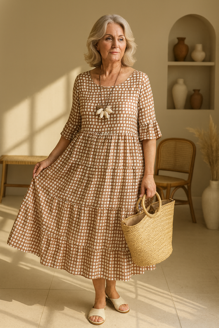 Women's Relaxed Short Sleeve Midi Dress