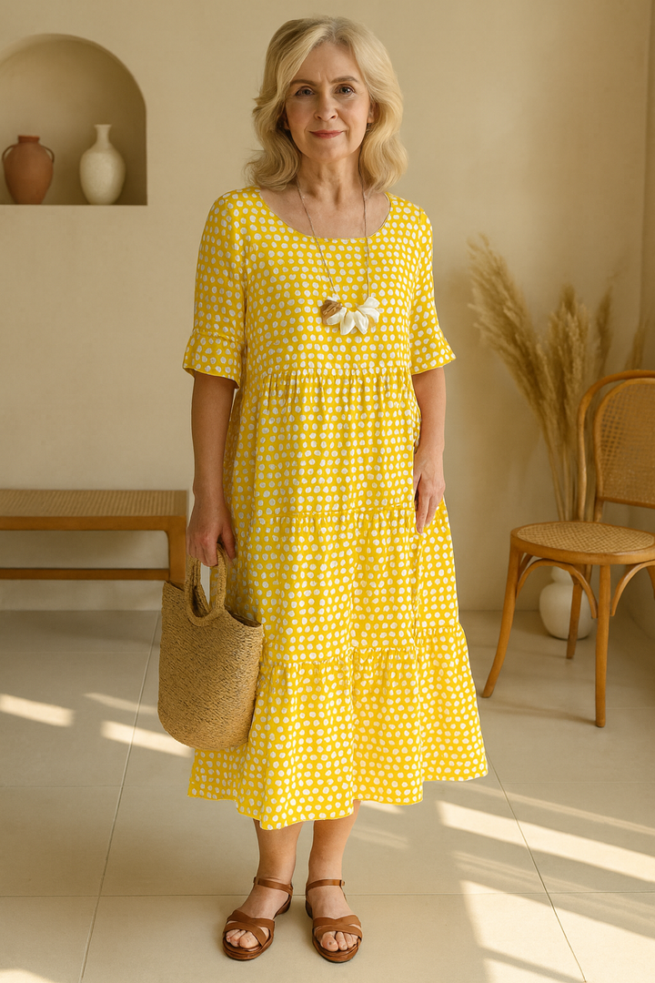 Women's Relaxed Short Sleeve Midi Dress