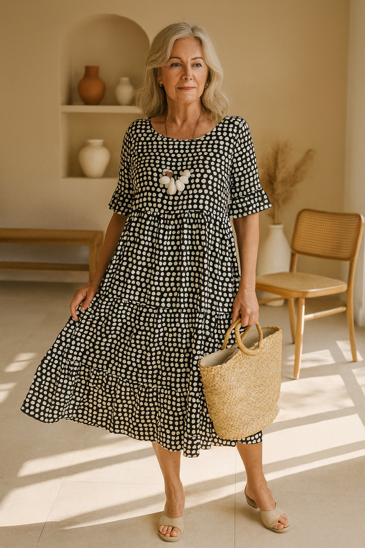 Women's Relaxed Short Sleeve Midi Dress