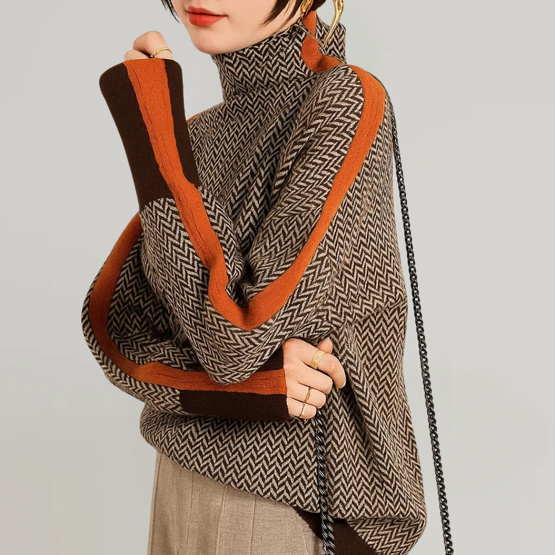Cardigan High Neck Striped Design for Women