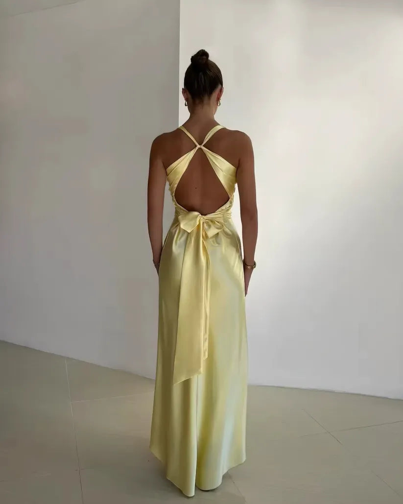 Women's V-Neck Wedding Maxi Dress