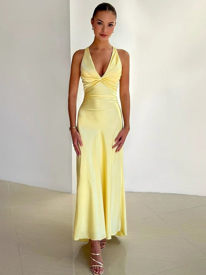 Women's V-Neck Wedding Maxi Dress
