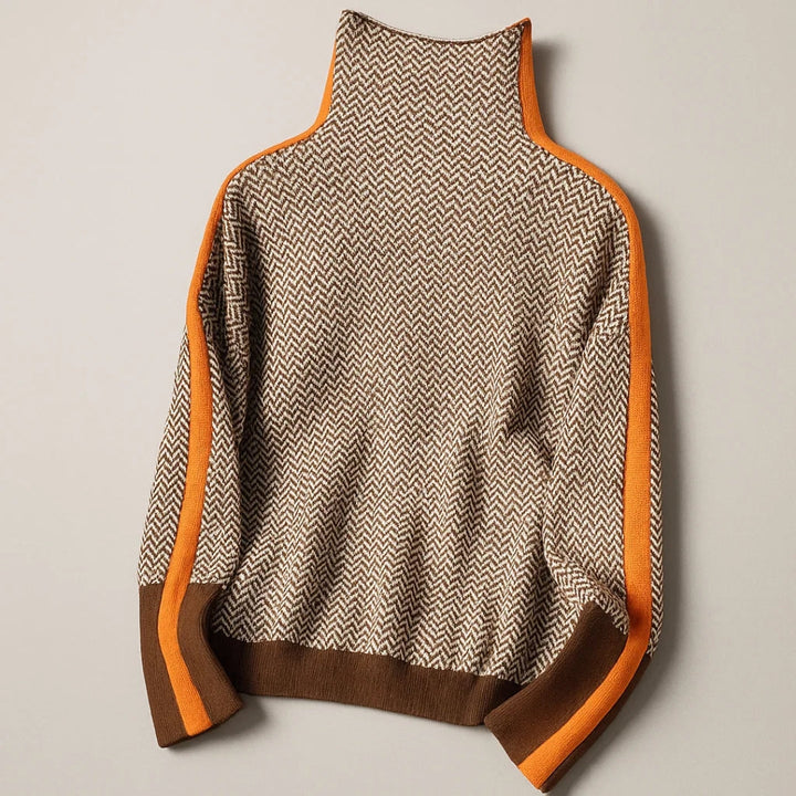Cardigan High Neck Striped Design for Women