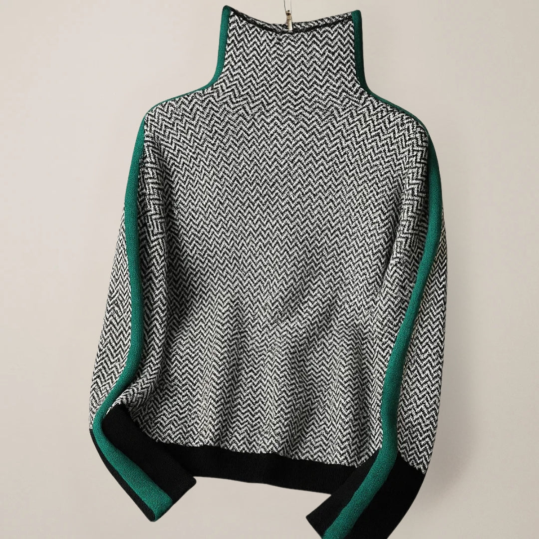 Cardigan High Neck Striped Design for Women