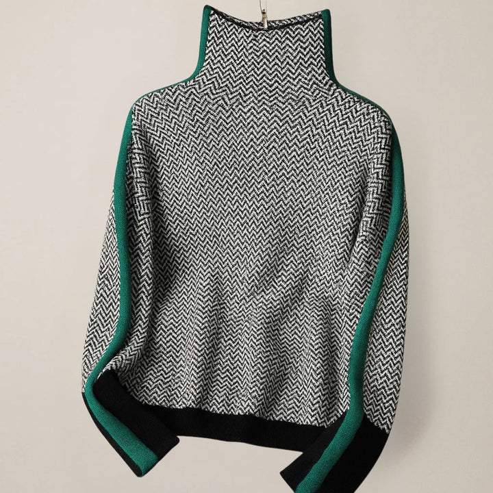 Cardigan High Neck Striped Design for Women
