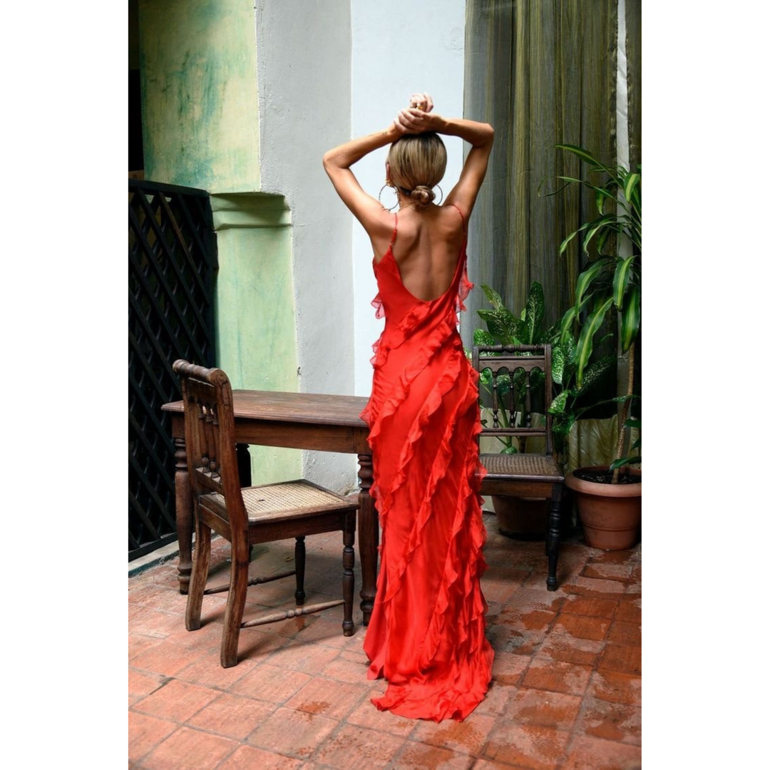 Ruffled Maxi Dress For Women