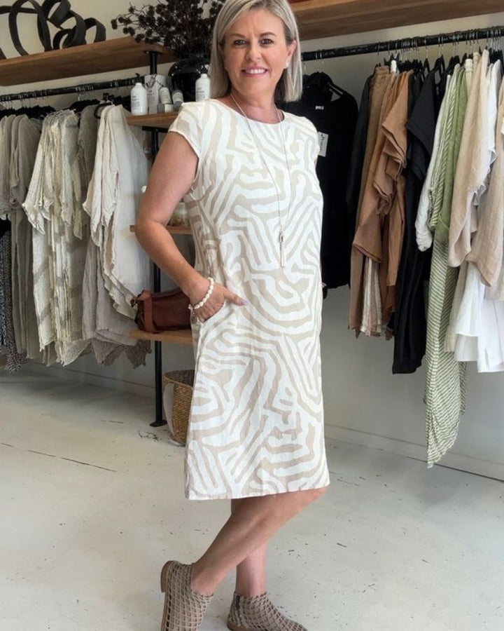 Women's Round Neck Summer Midi Dress