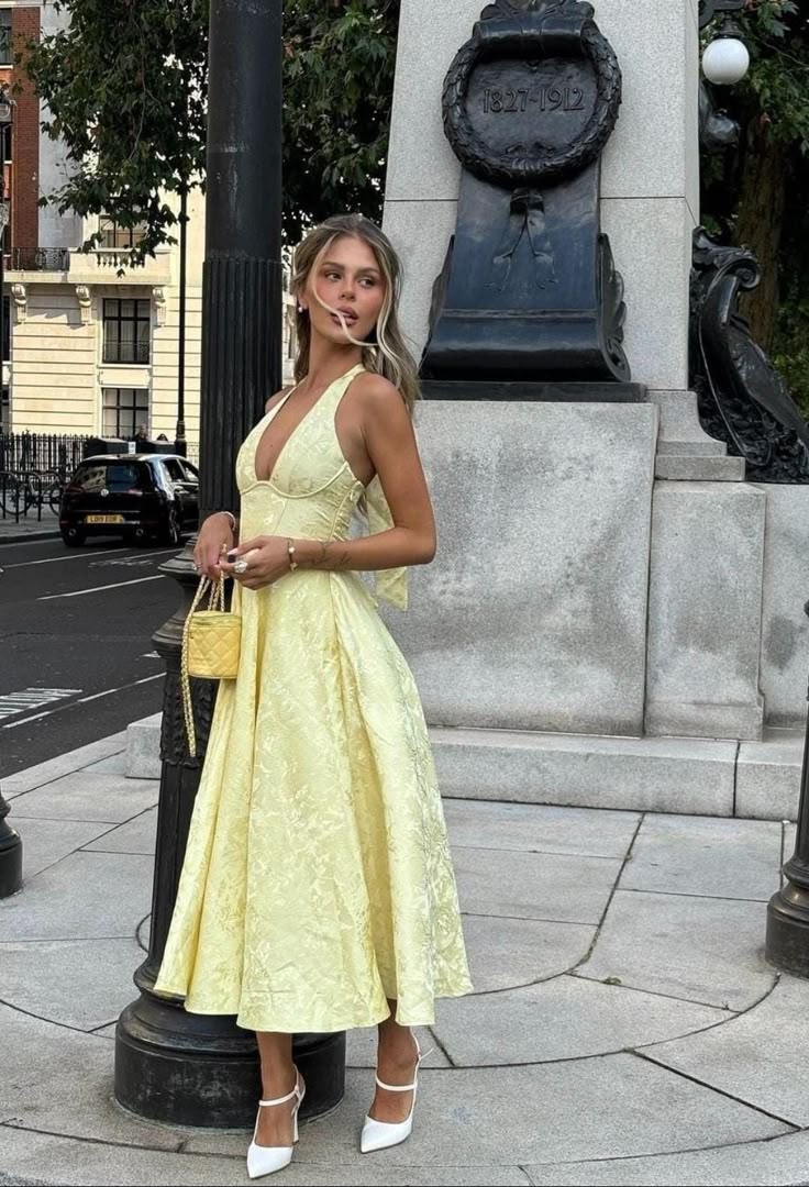 Women's Cocktail Midi Dress | Halter Neck Elegant 2