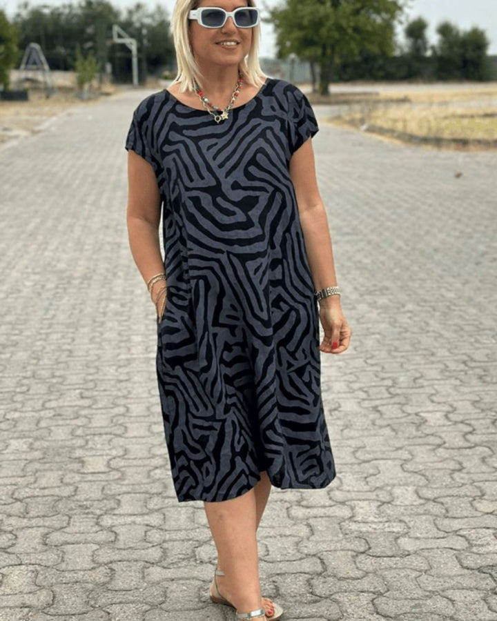 Women's Round Neck Summer Midi Dress