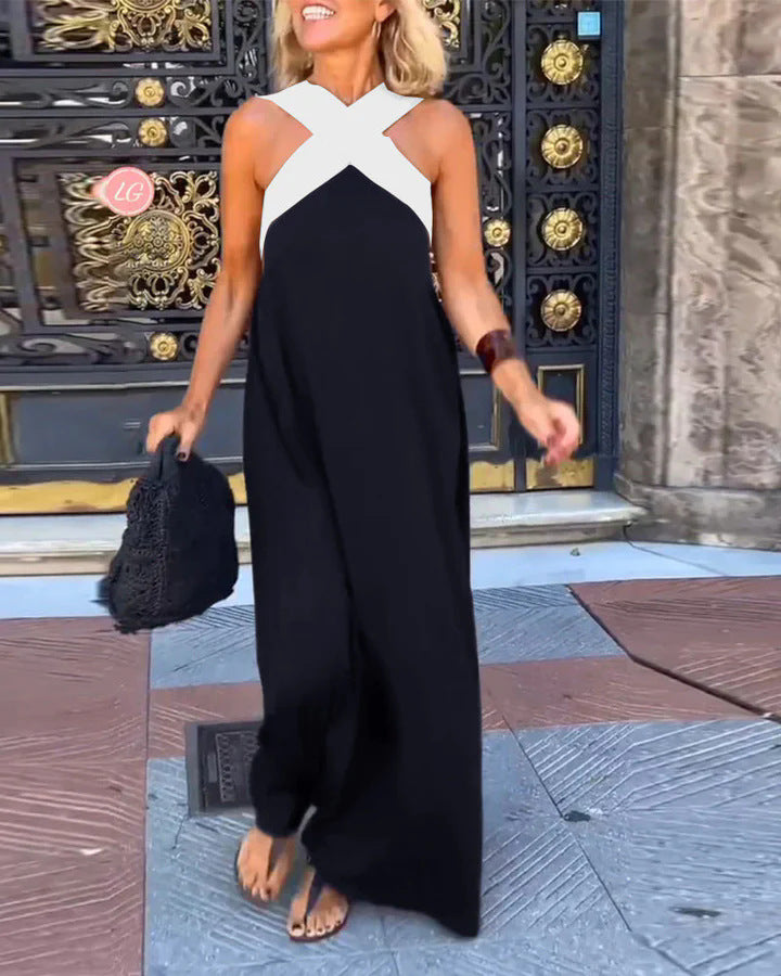 Breathable Comfortable Crossed Maxi Dress