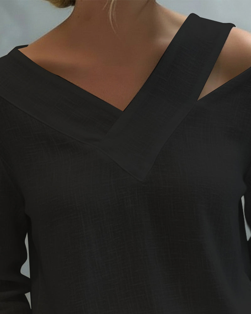 Women's Asymmetric V-Neck Top