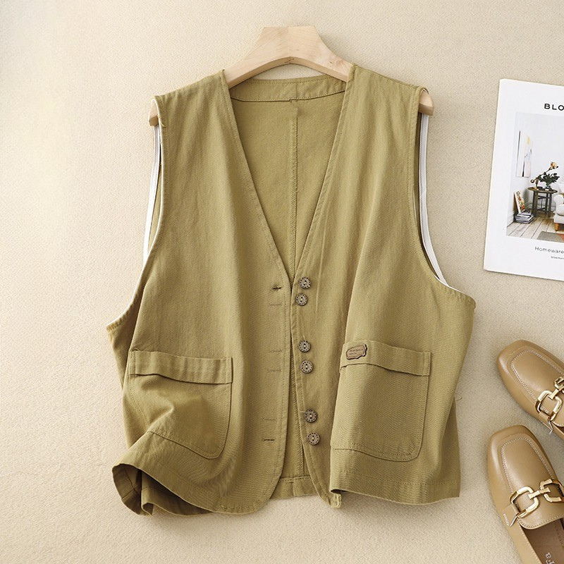 Women's Relaxed Button Front Vest