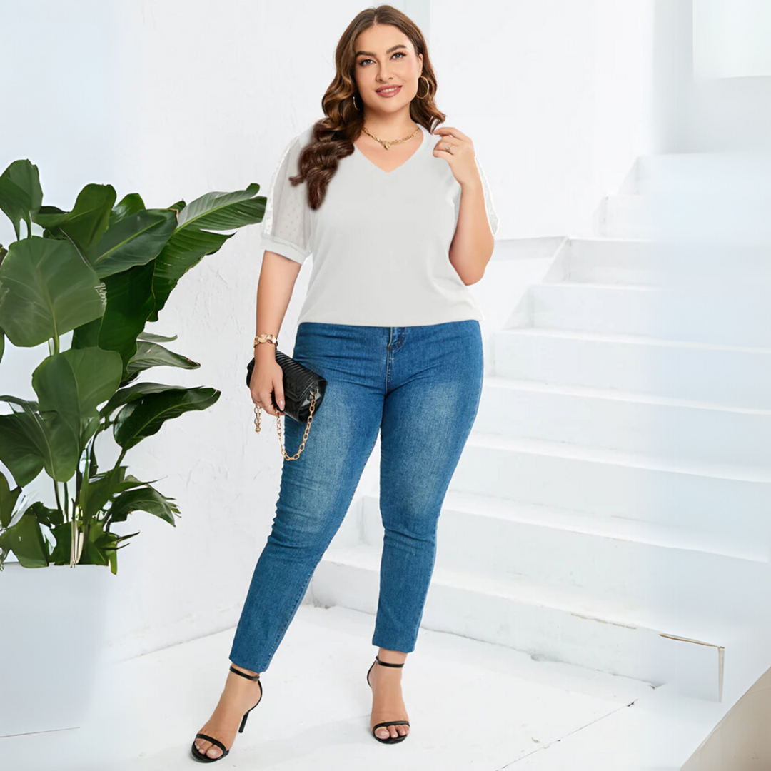 Women's Elegant V-Neck Top