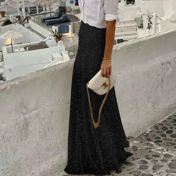 Maxi Skirt with Sequin Detail and Elastic Waist for Women