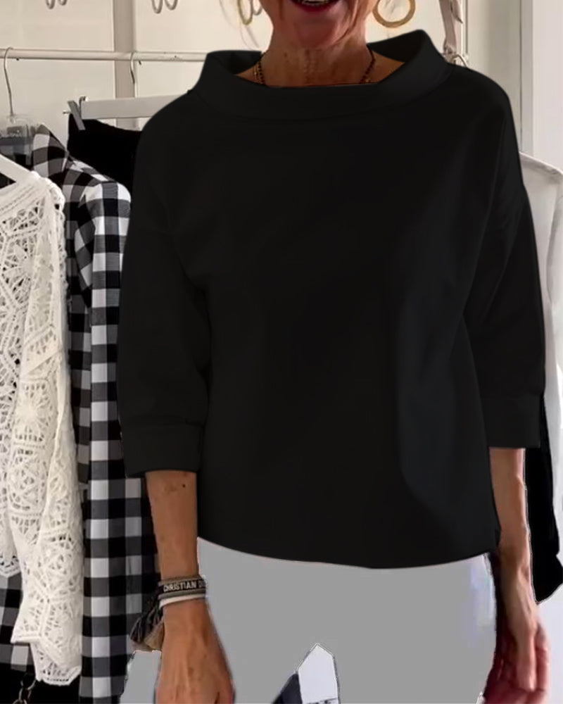 Women's Elegant Blouse | Versatile High Collar Design-6
