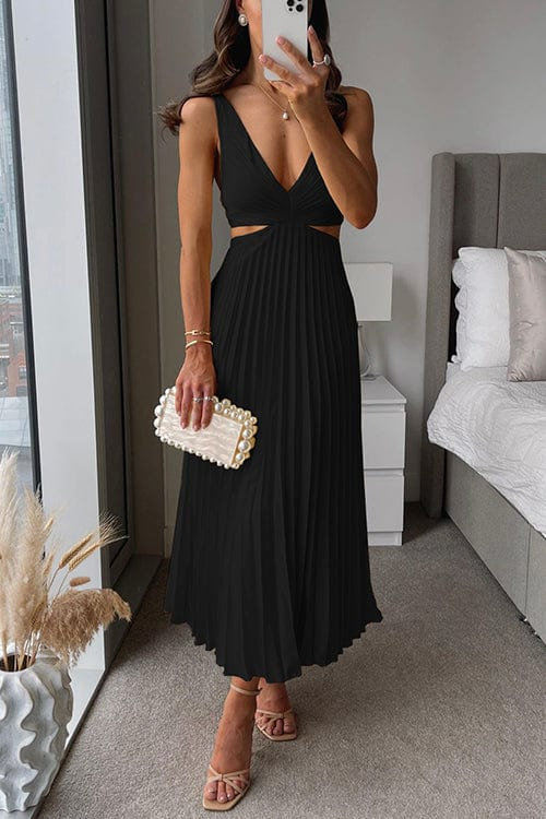 Pleated Midi Dress for Women